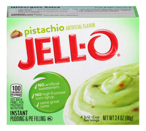 Jell-o Relleno De Pud&iacute;n Instant&aacute;neo, Pistacho,