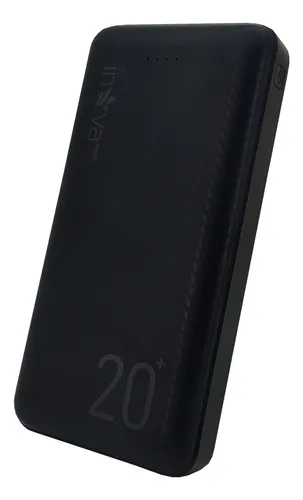 Cargador Inova KV-P203 usb portátil con cable carga super rápida negro