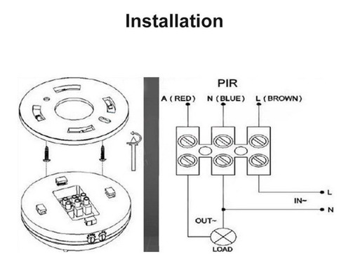 Interruptor De Sensor De Movimiento Pir Infrarrojo 12v, 360°