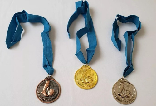 Medalla Colgante Premio Oro Plata O Bronce Trofeo Deportes