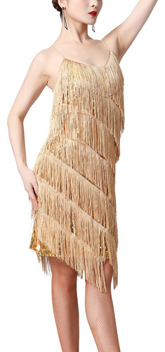 Vestido Deportivo Samba Tango Con Flecos Y Lentejuelas Para