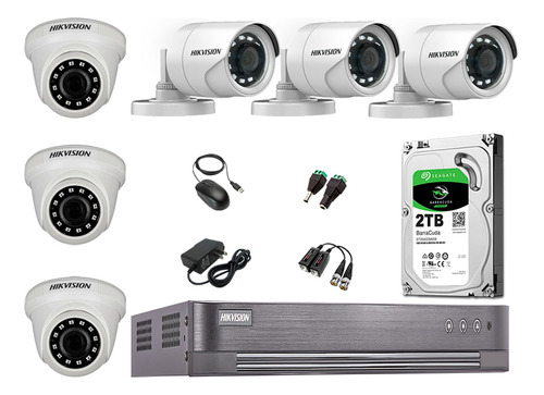 Kit 6 Camaras De Seguridad Hd 720p Hikvision Disco 2tb P2p