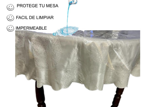 Imagen 2 de 8 de Mantel Protector Transparente Redondo 150 De Diametro