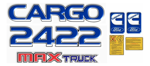 Adesivo Ford Cargo 2422 Max Truck Emblema Resinado 17636 Cor Azul