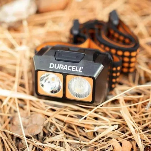 Imagen 2 de 5 de Linterna Led De Cabeza Duracell 400lm Doble Luz Color De La Luz Negro