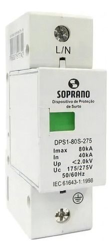 Dispositivo Protetor De Surto 1 Polo 80ka - Dps Soprano