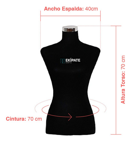 Torso Maniquí Dama Mujer Sin Base Modelo Encaje Negro