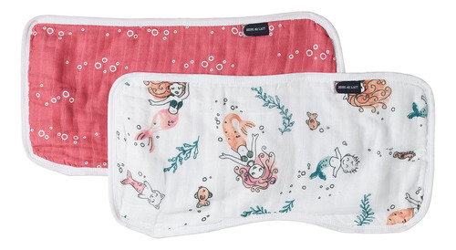 Bebe Au Lait Oh So Soft Muslin Baby Burp Cloth Set - Mermaid