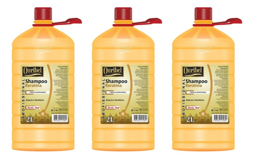 Shampoo Ouribel 2000ml Keratina - Kit C/3un