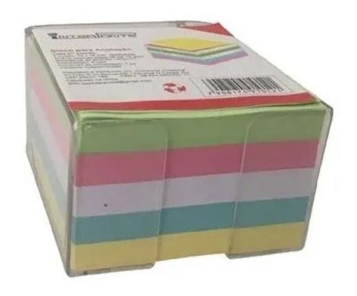 Bloco Anotação Post It 500 Fl Suporte Acrílico Porta Cartão