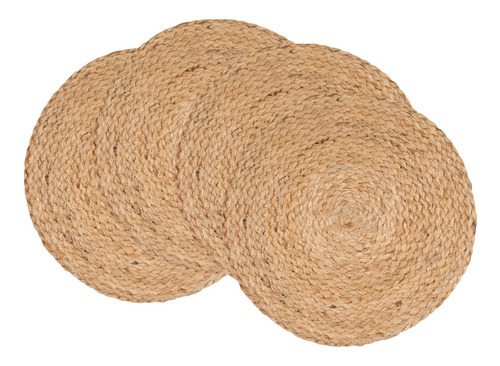 4 Mantel Yute Trenzado Mano Fibra Natural Rustico Para