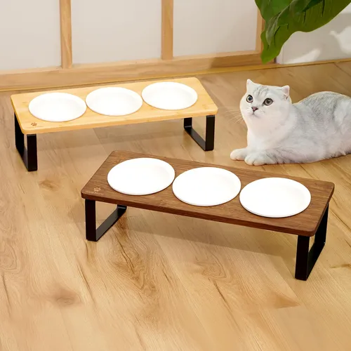 Sunhoo Cuenco Elevado Para Agua Y Comida Para Gatos, Juego .