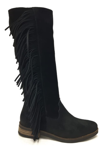 Botas Largas Con Flecos Gamuza Penelope Última Moda 3108