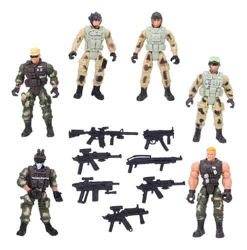 Set Móvil De Soldado Del Ejército Con Armas, 12 Piezas