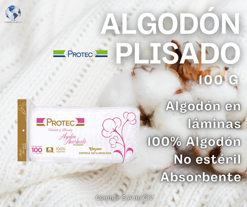 Algodón Plisado 100g Protec Pack C/10 Pz