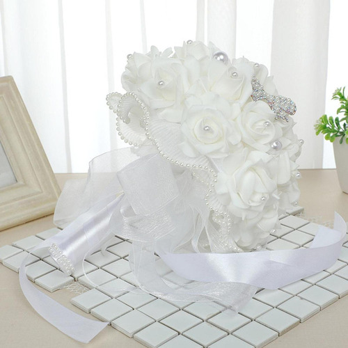 Ramo De Novia De Boda, Flores Artificiales De Mano,
