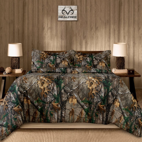 Boston Linen Company Realtree Xtra - Juego De Edredon De Cam