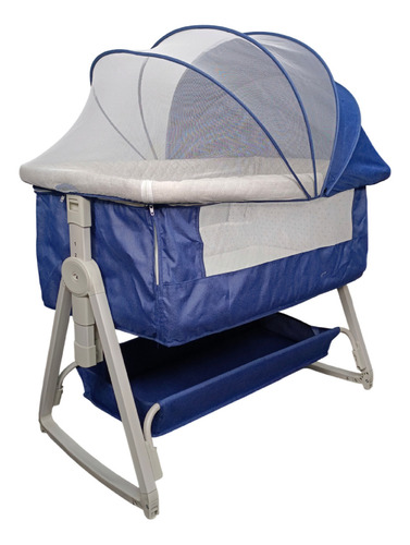 Cuna corral colecho para bebés shopmall 02 antirreflujo mecedora color azul marino liso