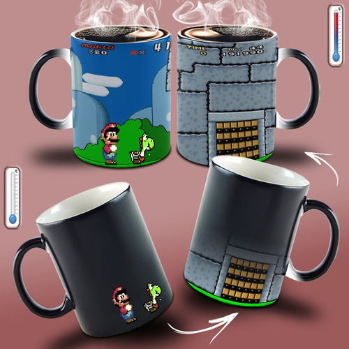 Caneca Mágica Super Mário World Efeito Quente E Fria