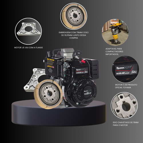 Motor Acionador Compactador Sapo Com Embreagem Completa 4t