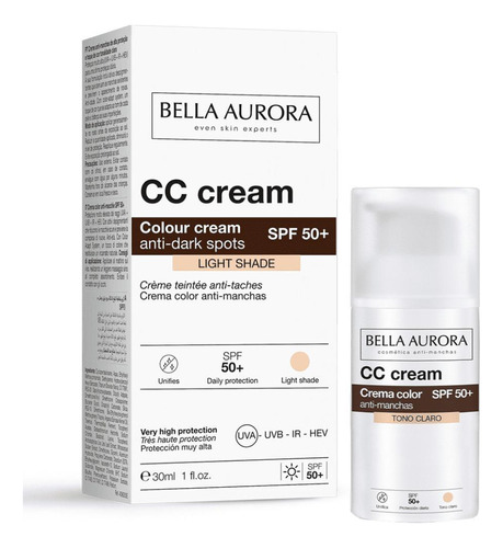 Bella Aurora Cc Cream Anti-manchas Spf 50 Tono Claro 30ml