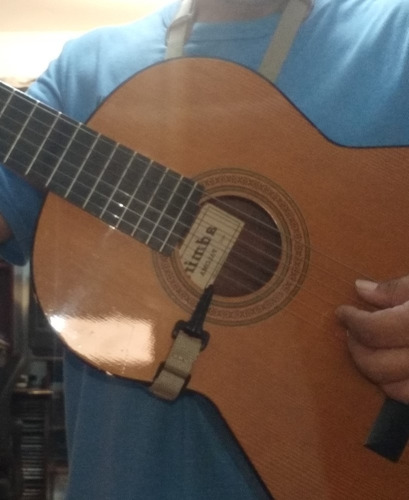 Imagen 4 de 4 de Correa Colgador Para Guitarra Clásica Cuero Semi Acolchado