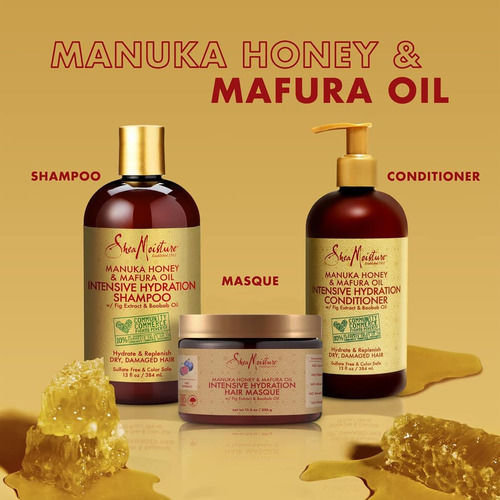 Sheamoisture Kit Shampoo, Acondicionador Y Mascarilla Manuka