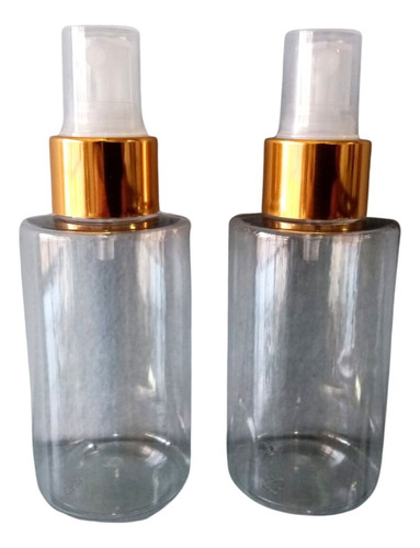 Envase De 100ml En Pet Con Spray De Metal Dorado ( 10 Unid) 