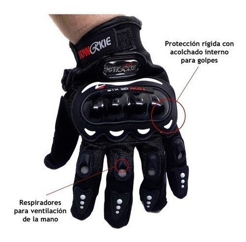 Guantes Moto Pro Biker Protección Nudillos Cross Enduro