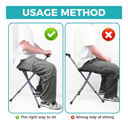 Antuntra Portable Plegable Castreando Con Asiento, Asiento