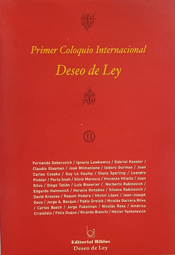 Deseo De Ley Ii, de Varios autores. Editorial Biblos, tapa blanda, edición 1 en español