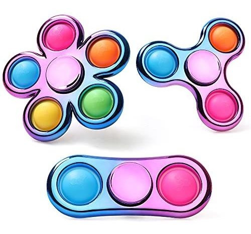 Ldpsytoyz 3 Pcs Pop Simple Fidget Spinner, Dazzled Lrltj