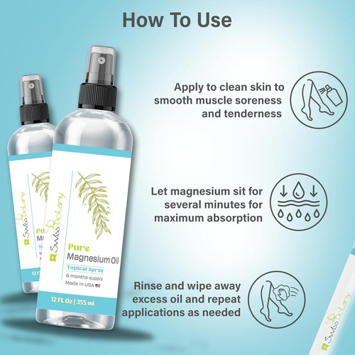 Aceite De Magnesio Puro En Spray Tópico 355 Ml