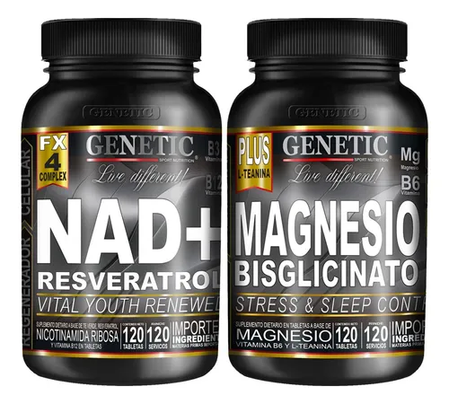 60 Días Rejuvenecedor Nad+ Resveratrol Magnesio Genetic