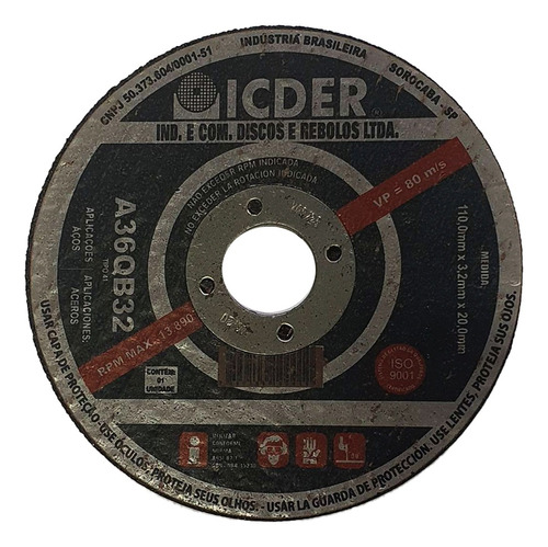 Disco De Corte 4.1/2 X 1/8 X 13/16 - Icder