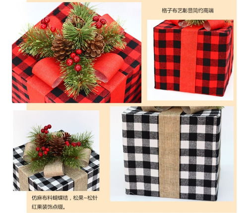 3pcs Nueva Navidad Caja De Regalo Led De Tres Piezas Set Y