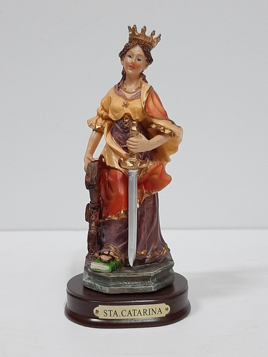 Estatua De Santa Catalina De Alejandría - 15 Cm - Resina 