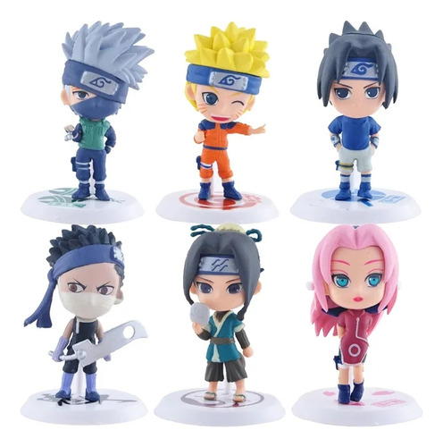 Naruto Kit De 6 Figuras Coleccion Version De 6-7cm Con Base