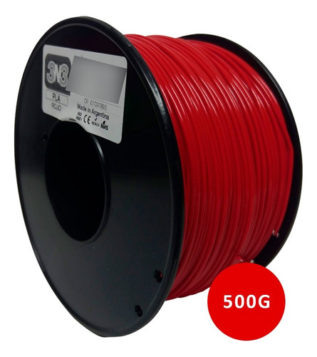 Filamento 3D PLA 3n3 de 1.75mm y 500g rojo