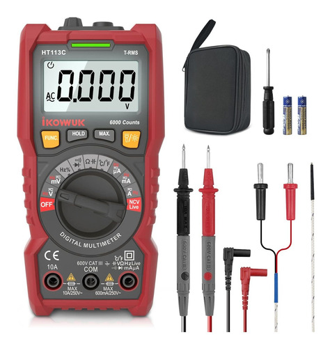 Digital Multimeter Trms 6000 Counts Auto Ranging Dc Ac