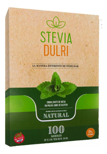 Edulcorante Stevia Dulri 100 Sobres 