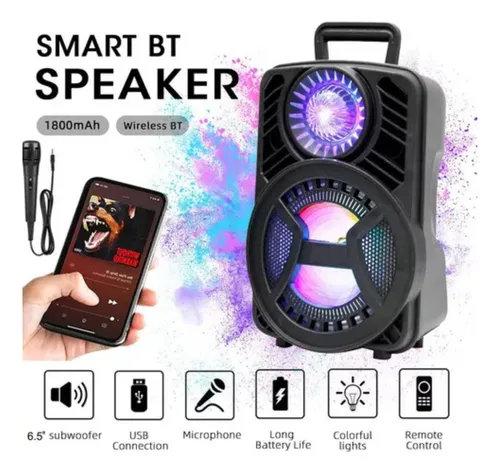Bocina Bluetooth Portátil, Discoteca Rgb Luz