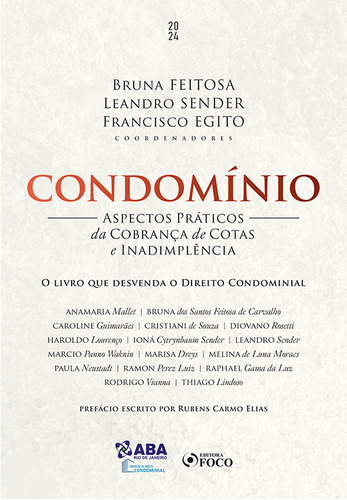 Condomínio - Aspéctos Práticos Da Cobrança De Cotas E Inadimplência - 1ª Ed - 2024, De Anamaria Malle. Editorial Editora Foco, Tapa Mole, Edición 1 En Português, 2023