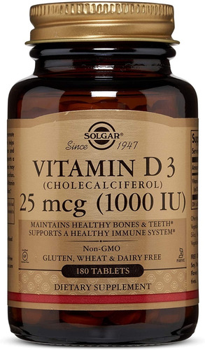 Vitamina D3 25mcg 1000iu - Solgar - Unidad a $872