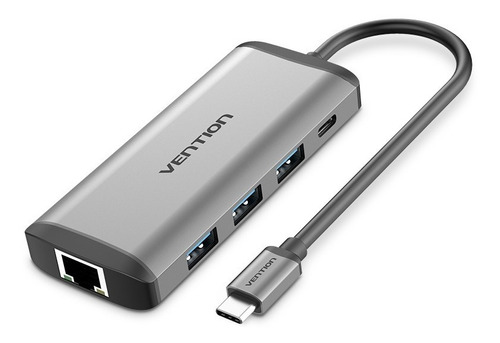 Hub Multipuerto Usb C 8 En 1 Hdmi Rj45 Usb 3.0 Sd Vention