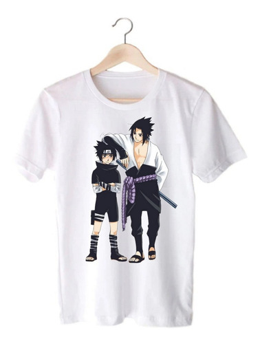 Remera Blanca Naruto Shippuden - Sasuke Itachi Uchiha- Anime