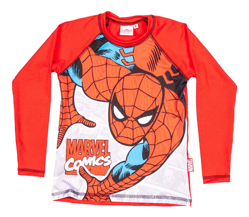 Remera Uv 50+ Spiderman Tipo Disfraz Proteccion Solar