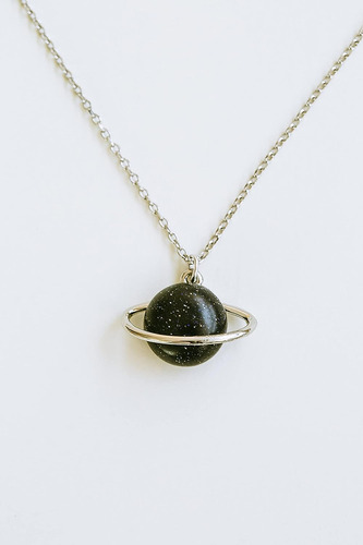 Ondaisy Collar Con Colgante De Planeta De Saturno Con Piedra