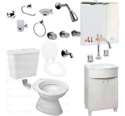 Juego Baño Completo Vanitory Sanitarios Accesorios Griferías