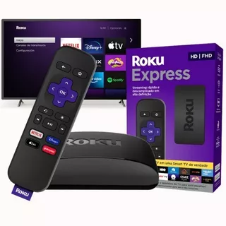 Smart Tv Box Roku Express Full Hd Streaming Player Controle